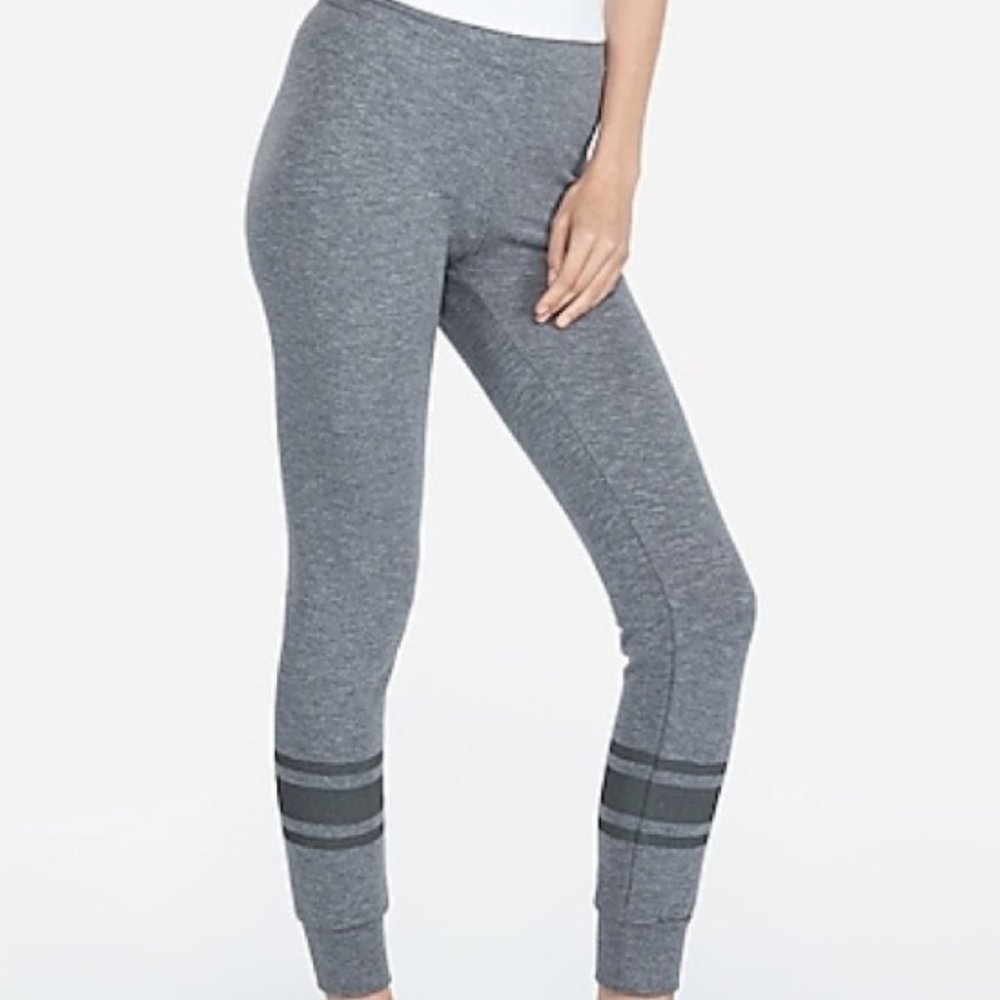 Express High Waisted Striped Terry Leggings